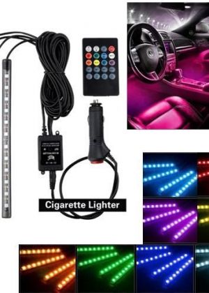 Led Atmosphère 8 Couleurs Lumière Décorative De Voiture Avec Télécommande